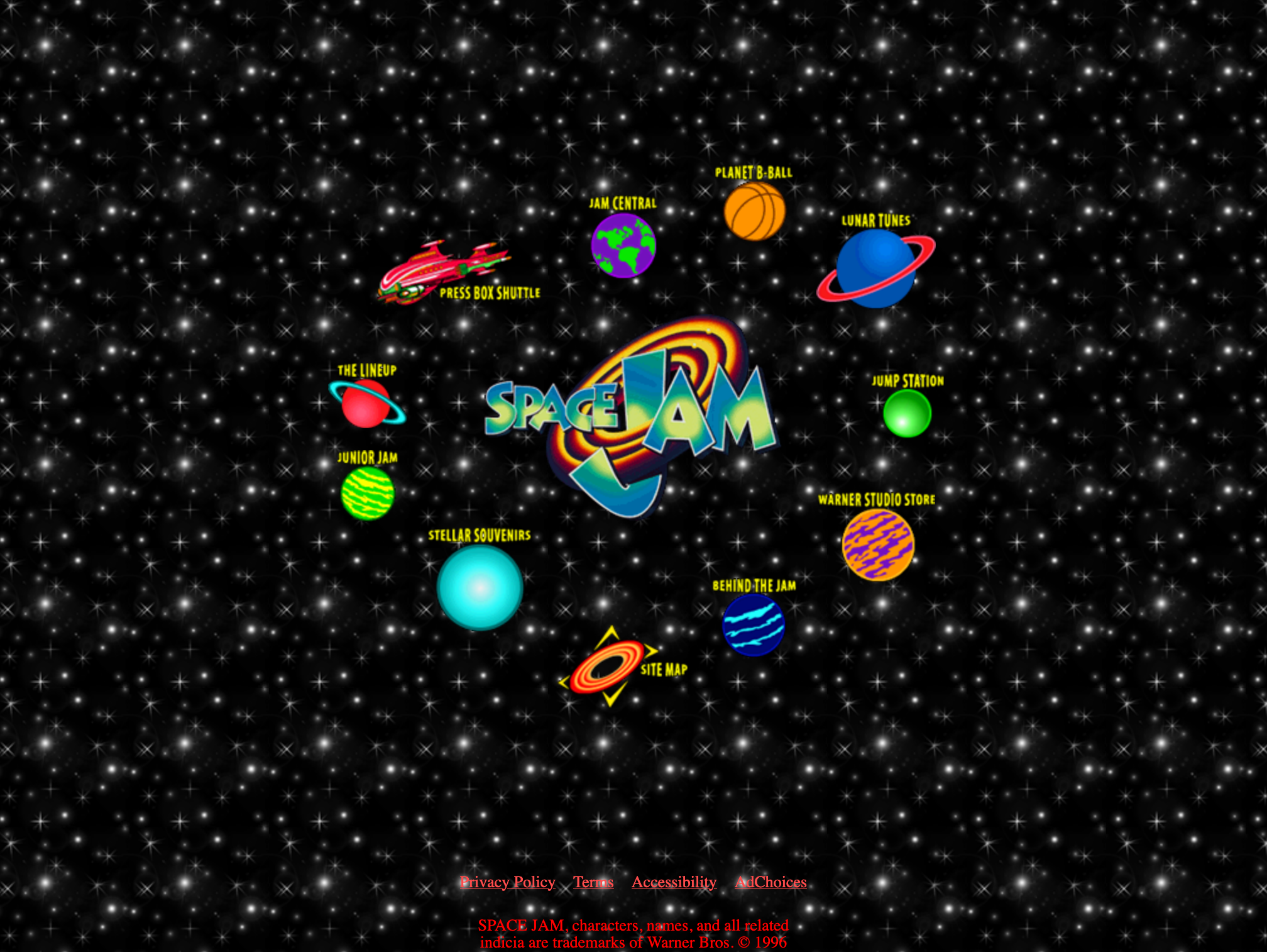 Space Jam home page