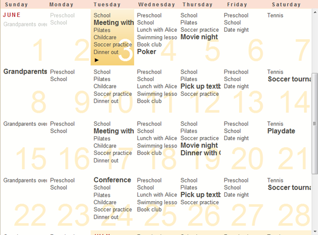 Cozi Calendar Month View (original web implementation)