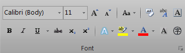 Microsoft Word 2010 Ribbon - Font Section