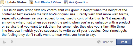Facebook Status Box (with more text)