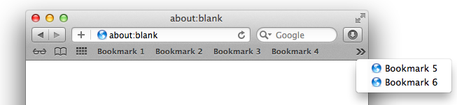Safari Bookmark Bar with Overflow