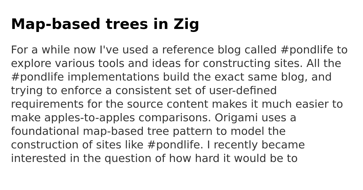 Map-based trees in Zig